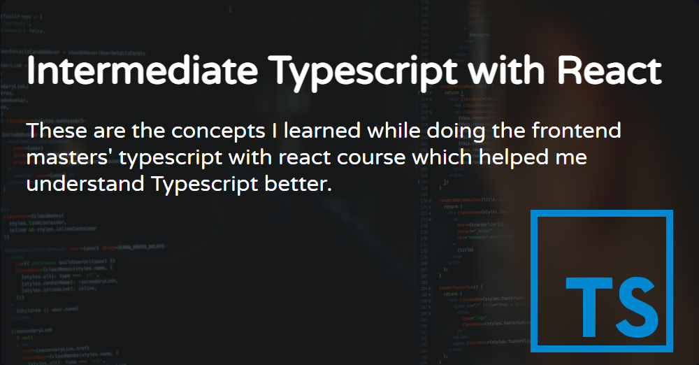 Intermediate Typescript with React